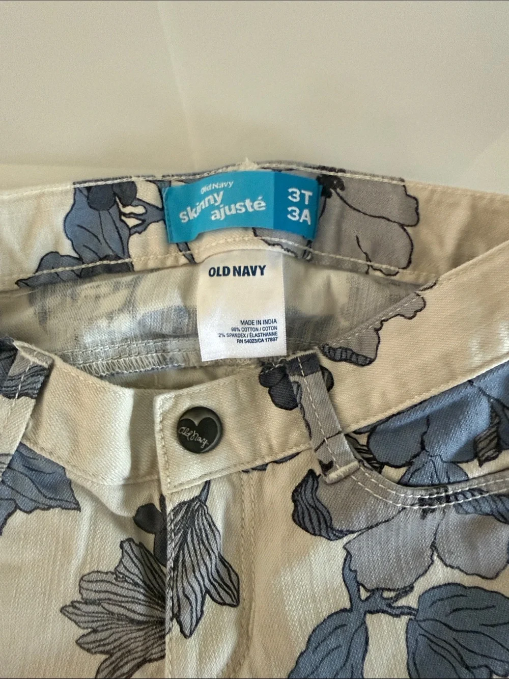 Old Navy Skinny Jeans with Blue Floral Print
